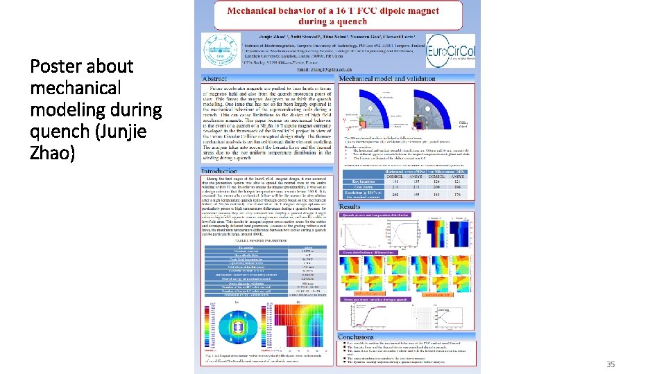 Poster about mechanical modeling during quench (Junjie Zhao) 35 