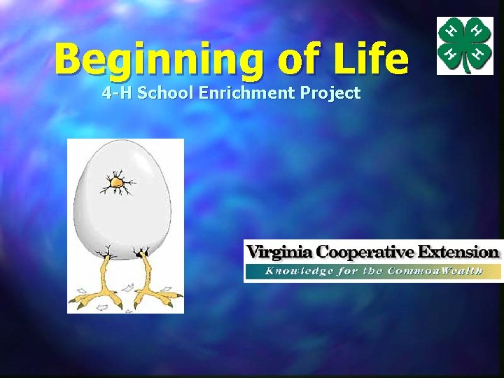 Beginning of Life 4 -H School Enrichment Project 