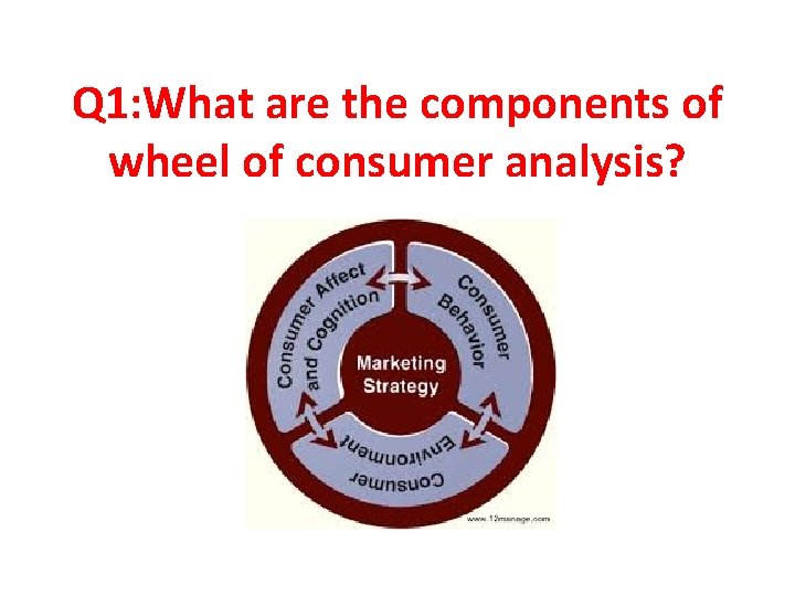 Q 1: What are the components of wheel of consumer analysis? 