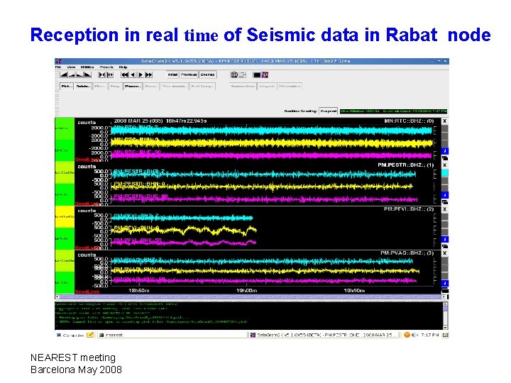 Reception in real time of Seismic data in Rabat node NEAREST meeting Barcelona May