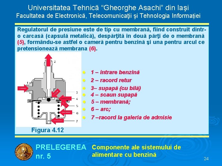 Universitatea Tehnică “Gheorghe Asachi” din Iaşi Facultatea de Electronică, Telecomunicaţii şi Tehnologia Informaţiei Regulatorul