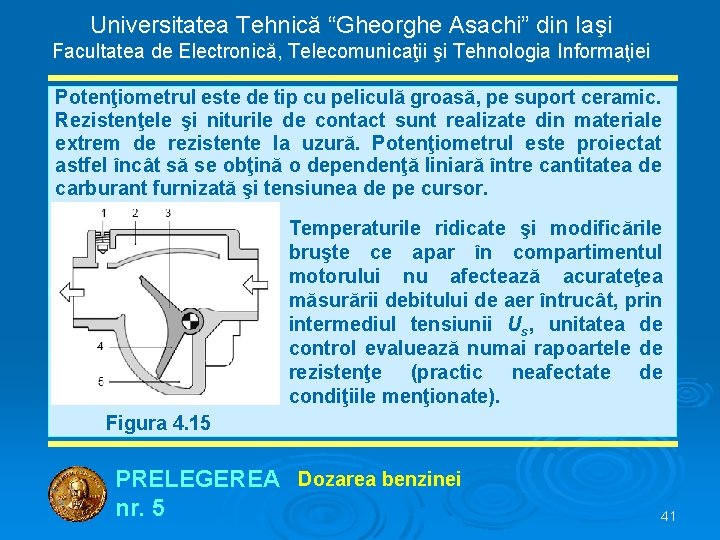 Universitatea Tehnică “Gheorghe Asachi” din Iaşi Facultatea de Electronică, Telecomunicaţii şi Tehnologia Informaţiei Potenţiometrul