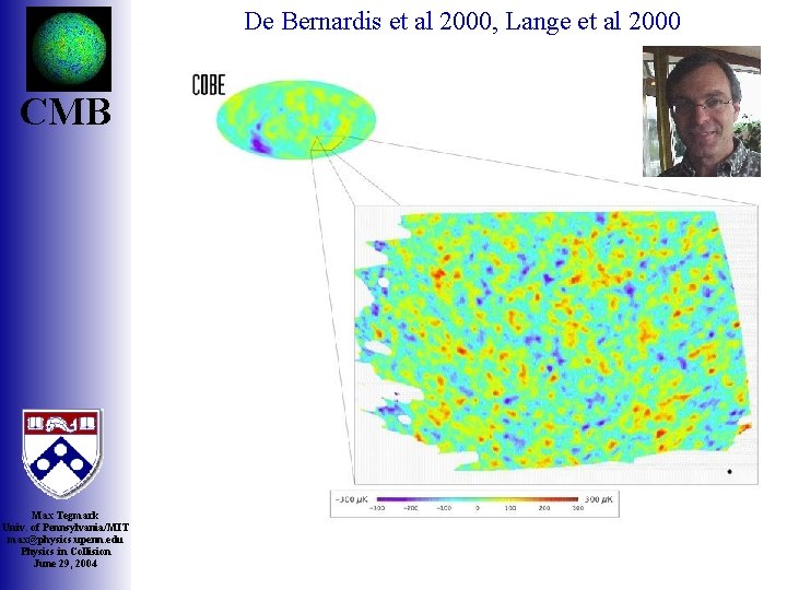 De Bernardis et al 2000, Lange et al 2000 CMB Max Tegmark Univ. of