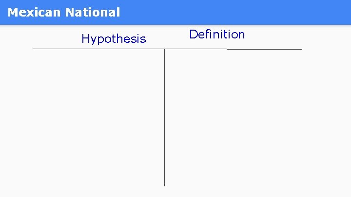 Mexican National Hypothesis Definition Mexican National Hypothesis Definition