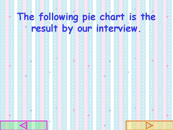 The following pie chart is the result by our interview. 