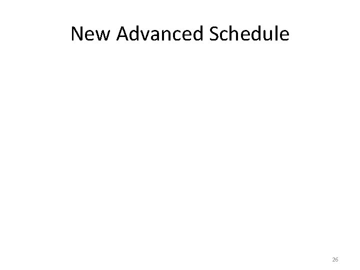 New Advanced Schedule 26 