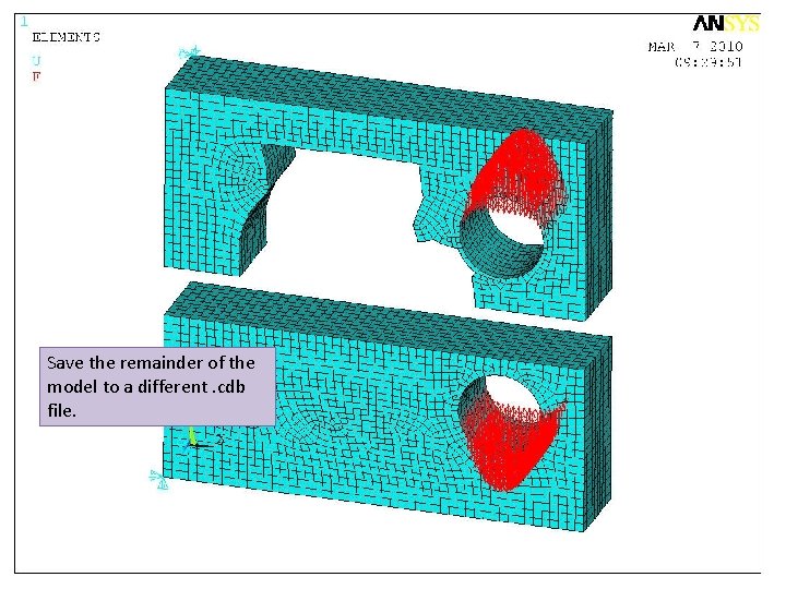 Save the remainder of the model to a different. cdb file. 