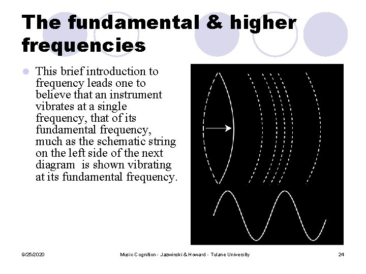 The fundamental & higher frequencies l This brief introduction to frequency leads one to The fundamental & higher frequencies l This brief introduction to frequency leads one to