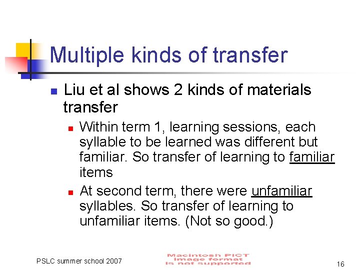 Multiple kinds of transfer n Liu et al shows 2 kinds of materials transfer