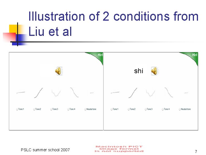 Illustration of 2 conditions from Liu et al shi PSLC summer school 2007 7