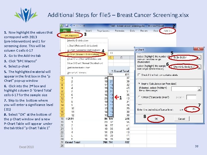 Additional Steps for file 5 – Breast Cancer Screening. xlsx 2 1. Now highlight Additional Steps for file 5 – Breast Cancer Screening. xlsx 2 1. Now highlight