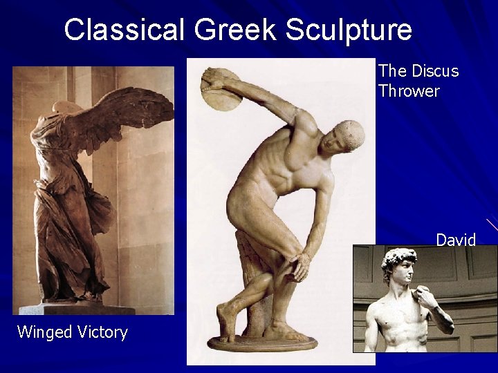 Classical Greek Sculpture The Discus Thrower David Winged Victory Classical Greek Sculpture The Discus Thrower David Winged Victory