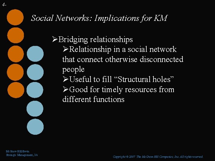 4 - Social Networks: Implications for KM ØBridging relationships ØRelationship in a social network