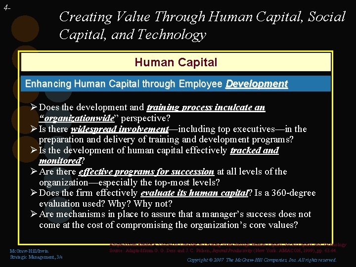 4 - Creating Value Through Human Capital, Social Capital, and Technology Human Capital Enhancing