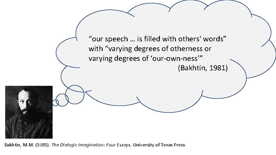 “our speech … is filled with others' words” with “varying degrees of otherness or