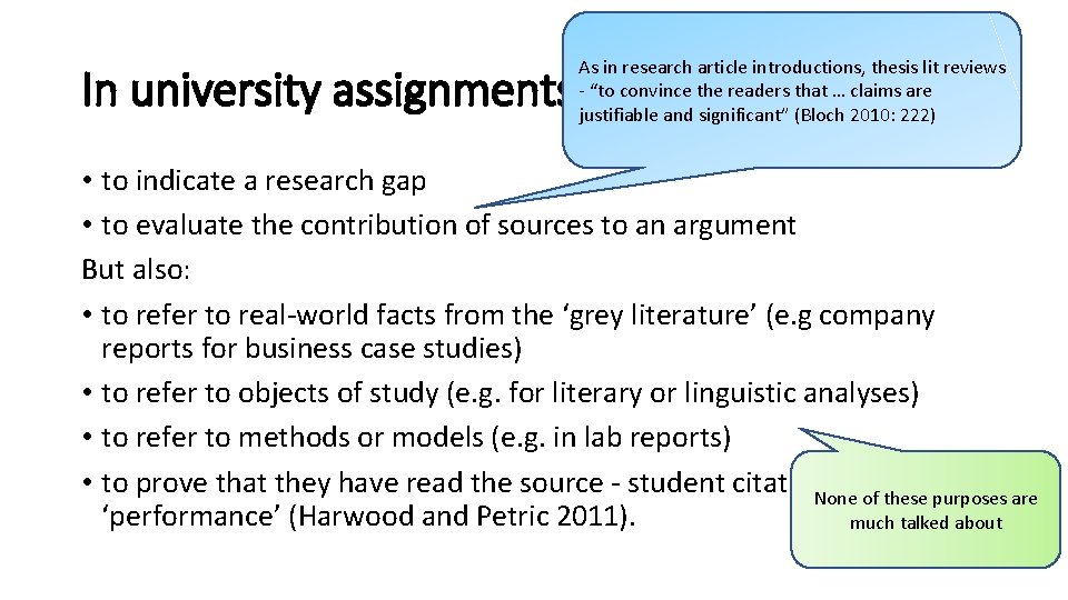 As in research article introductions, thesis lit reviews - “to convince the readers that