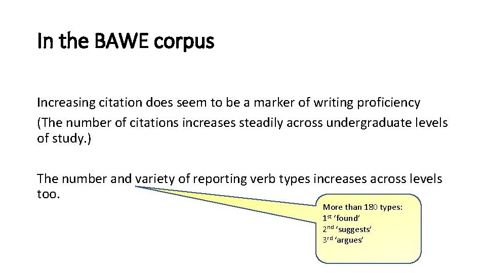 In the BAWE corpus Increasing citation does seem to be a marker of writing