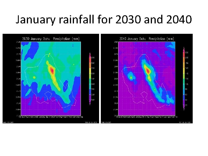 January rainfall for 2030 and 2040 