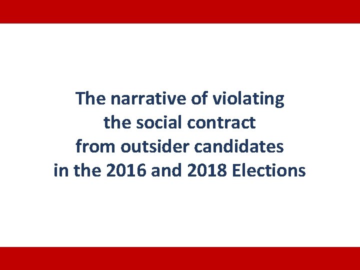 The narrative of violating the social contract from outsider candidates in the 2016 and