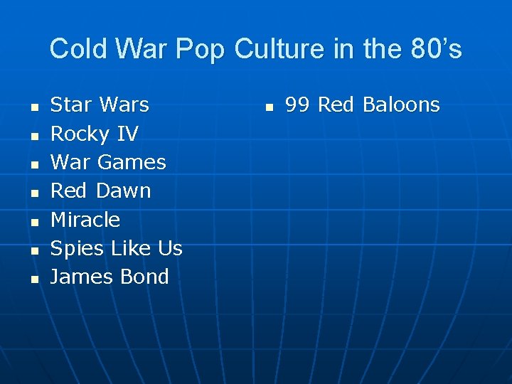 Cold War Pop Culture in the 80’s n n n n Star Wars Rocky