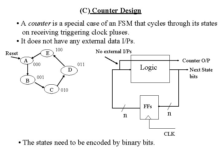 (C) Counter Design • A counter is a special case of an FSM that