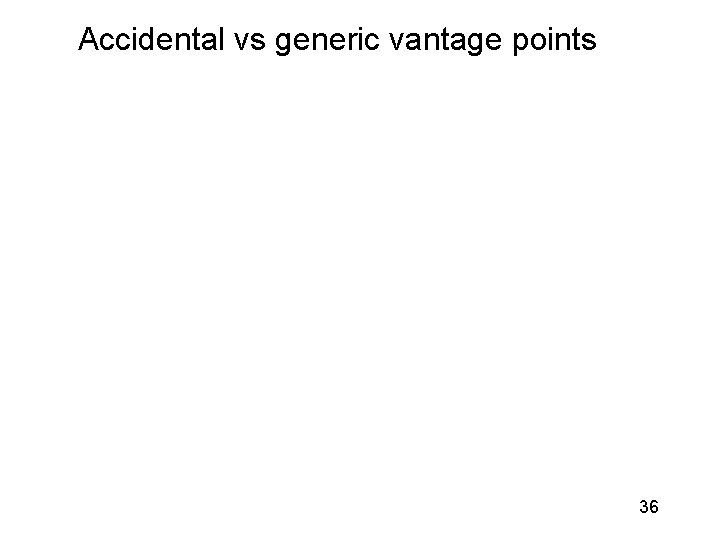 Accidental vs generic vantage points 36 