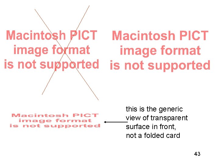 this is the generic view of transparent surface in front, not a folded card