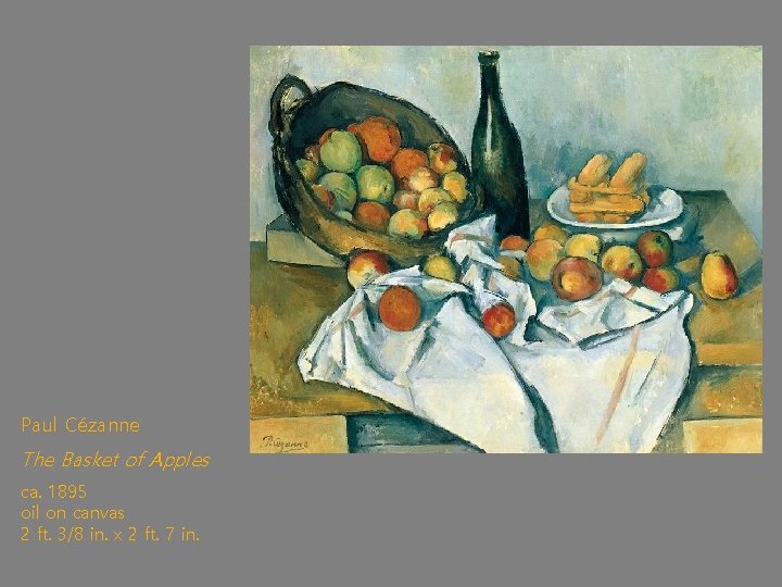 Paul Cézanne The Basket of Apples ca. 1895 oil on canvas 2 ft. 3/8