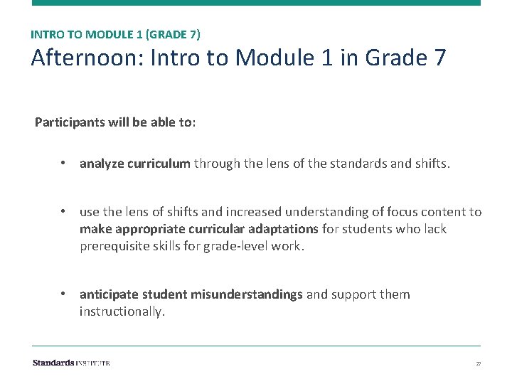 INTRO TO MODULE 1 (GRADE 7) Afternoon: Intro to Module 1 in Grade 7