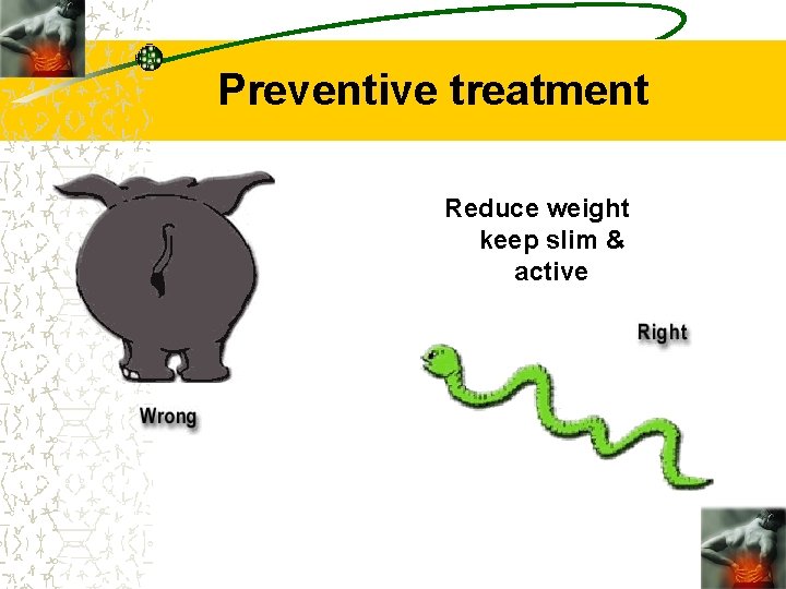 Preventive treatment Reduce weight keep slim & active 