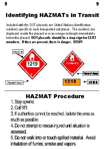 9 9 Identifying HAZMATs in Transit Included with the DOT placards are United Nations