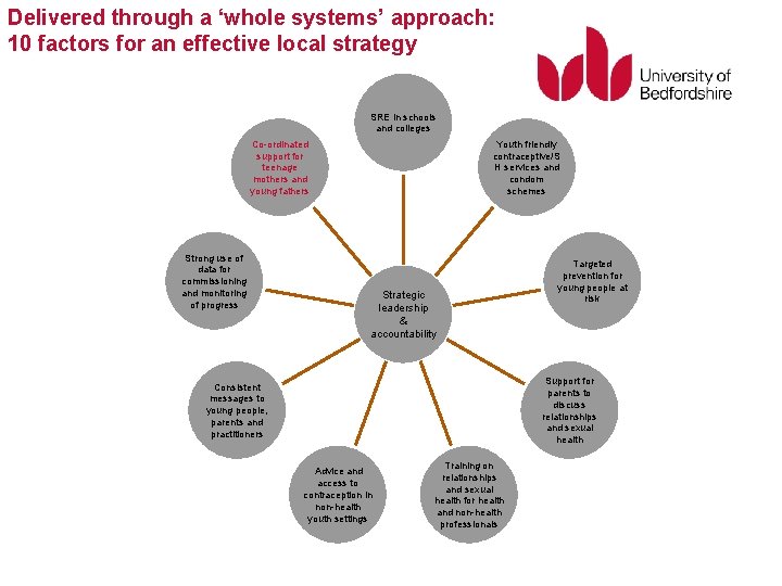 Delivered through a ‘whole systems’ approach: 10 factors for an effective local strategy SRE