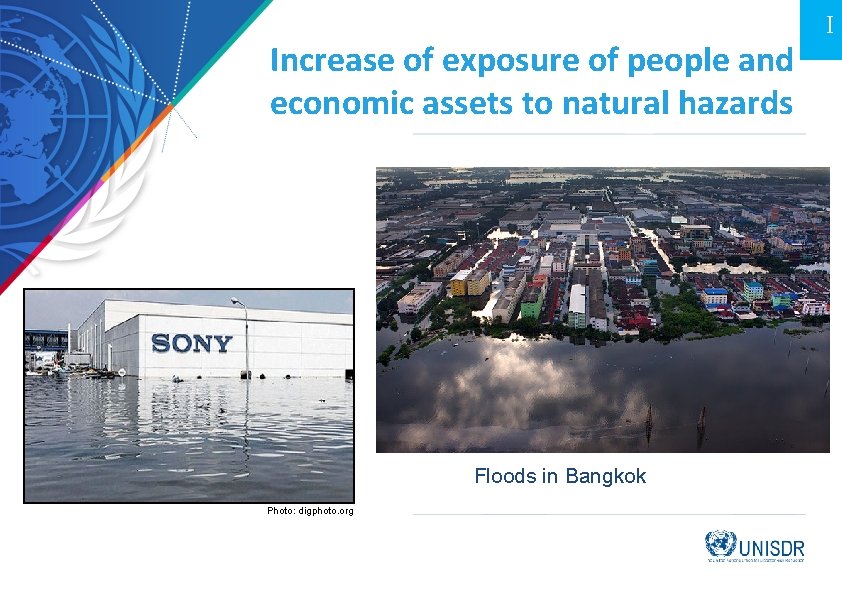 Increase of exposure of people and economic assets to natural hazards Floods in Bangkok