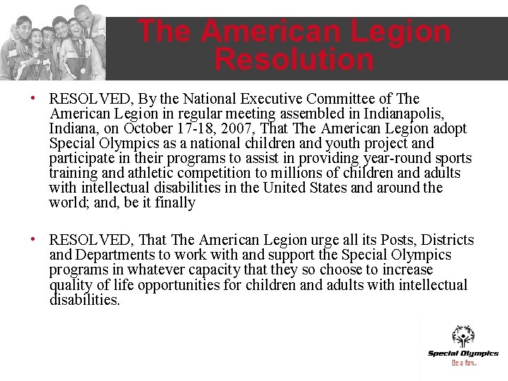 The American Legion Resolution • RESOLVED, By the National Executive Committee of The American The American Legion Resolution • RESOLVED, By the National Executive Committee of The American