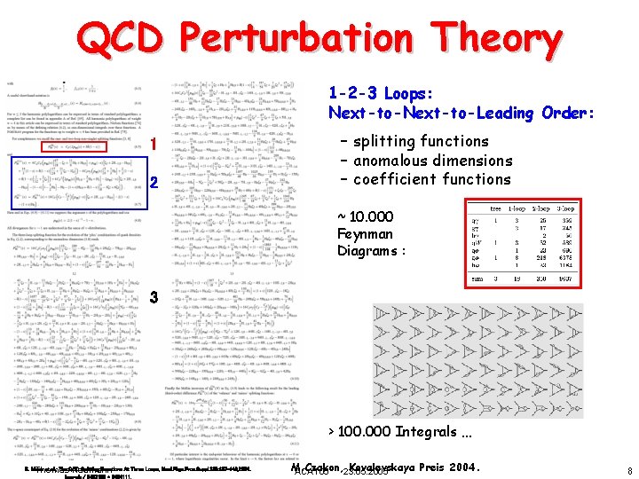 QCD Perturbation Theory 1 -2 -3 Loops: Next-to-Leading Order: 1 2 – splitting functions