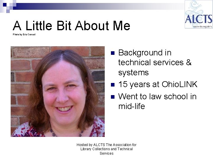 A Little Bit About Me Photo by Eric Conrad n n n Background in A Little Bit About Me Photo by Eric Conrad n n n Background in