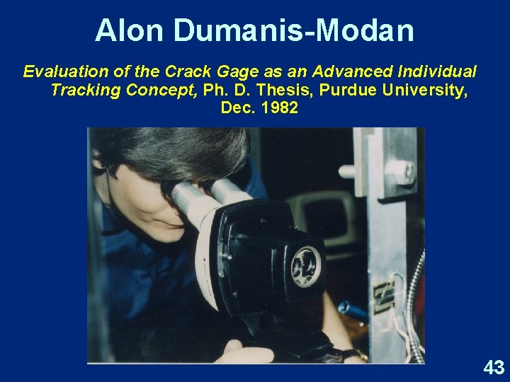 Alon Dumanis-Modan Evaluation of the Crack Gage as an Advanced Individual Tracking Concept, Ph.