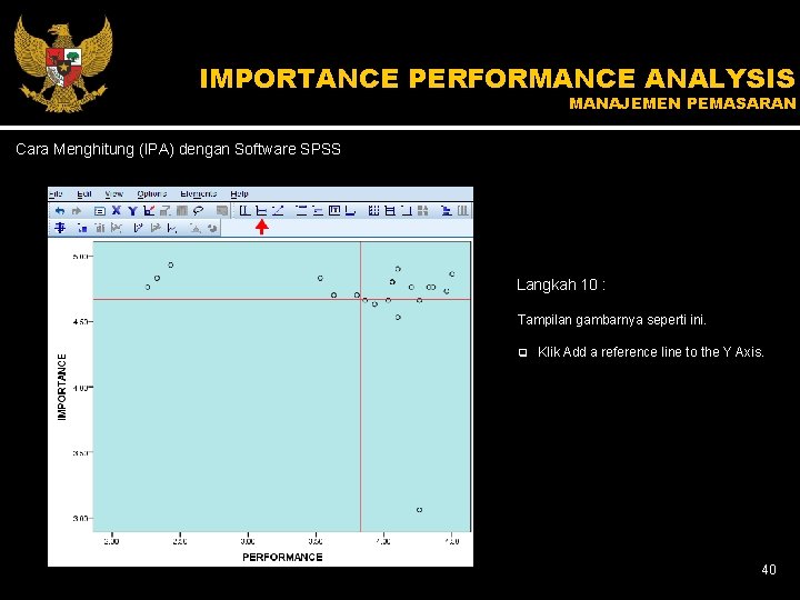 IMPORTANCE PERFORMANCE ANALYSIS MANAJEMEN PEMASARAN Cara Menghitung (IPA) dengan Software SPSS Langkah 10 :