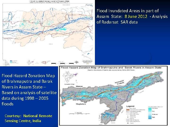 Flood Inundated Areas in part of Assam State: 8 June 2012 - Analysis of