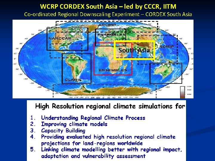 WCRP CORDEX South Asia – led by CCCR, IITM Co-ordinated Regional Downscaling Experiment –