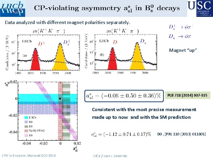 Data analyzed with different magnet polarities separately. Magnet “up” PLB 728 (2014) 607 -615