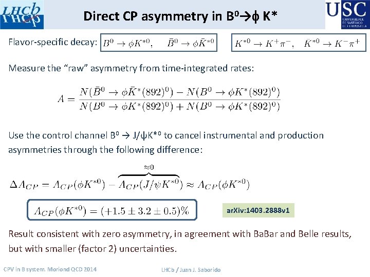 Direct CP asymmetry in B 0→f K* Flavor-specific decay: Measure the “raw” asymmetry from