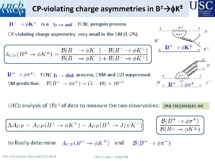 CP-violating charge asymmetries in B±→f. K± is a FCNC penguin process CP-violating charge asymmetry