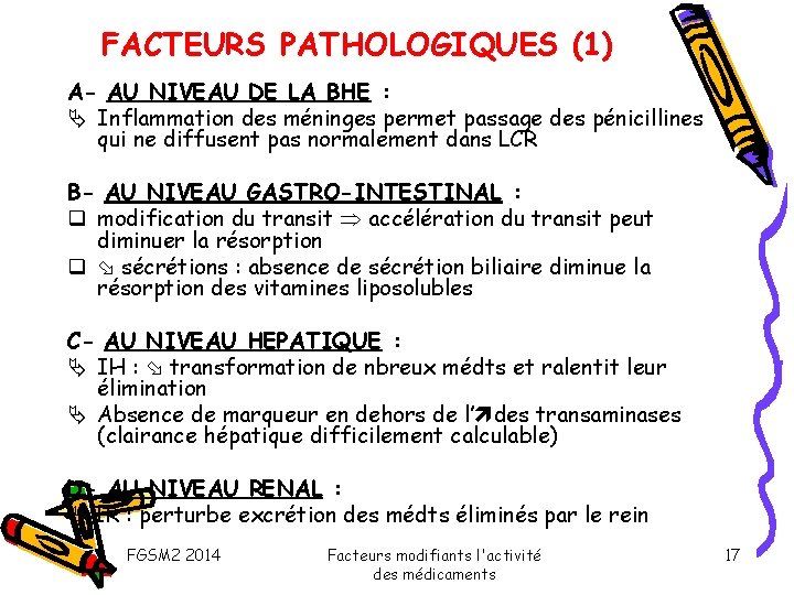 FACTEURS PATHOLOGIQUES (1) A- AU NIVEAU DE LA BHE : Inflammation des méninges permet