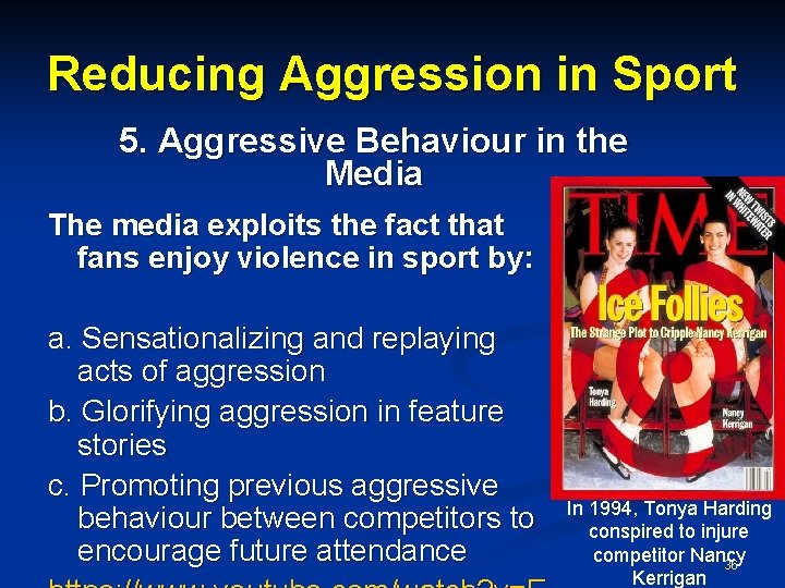 Reducing Aggression in Sport 5. Aggressive Behaviour in the Media The media exploits the