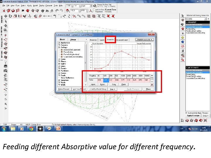 Feeding different Absorptive value for different frequency. Feeding different Absorptive value for different frequency.
