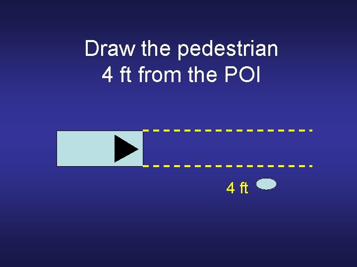 Draw the pedestrian 4 ft from the POI 4 ft 