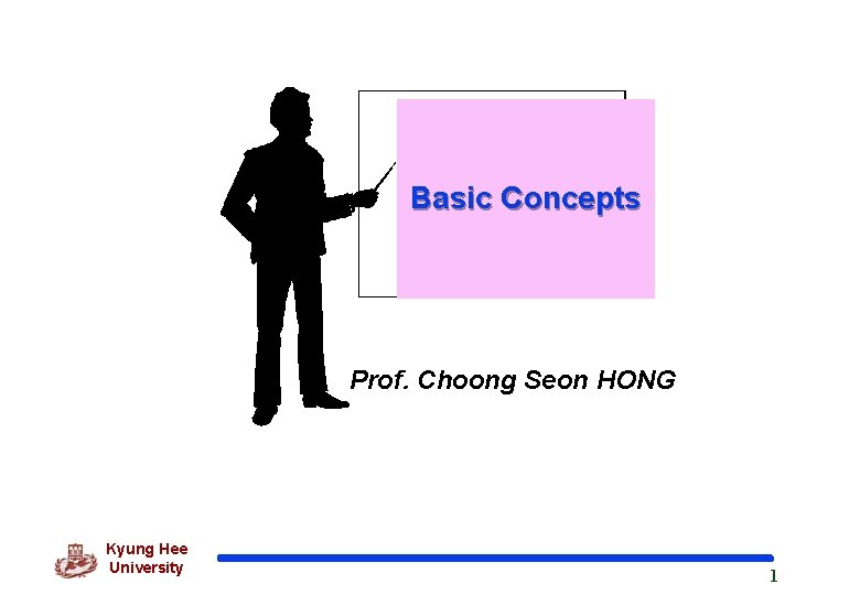 Basic Concepts Prof. Choong Seon HONG Kyung Hee University 1 