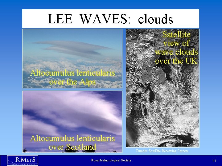 LEE WAVES: clouds Satellite view of wave clouds over the UK Altocumulus lenticularis over LEE WAVES: clouds Satellite view of wave clouds over the UK Altocumulus lenticularis over