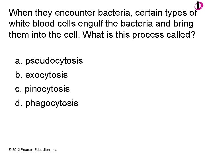 When they encounter bacteria, certain types of white blood cells engulf the bacteria and